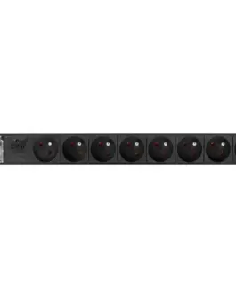 Alternative view of Lanberg Power strip PDU rack 19 inch 1U 16A 8X 230V PL 2 черен