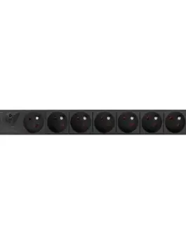 Alternative view of Lanberg Power strip PDU rack 19 inch 1U 16A 8X 230V PL 2 черен