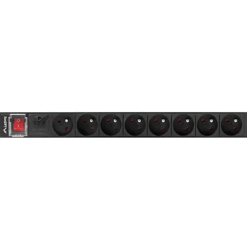 Alternative view of Lanberg Power strip PDU rack 19 inch 1U 16A 8X 230V PL 2 черен