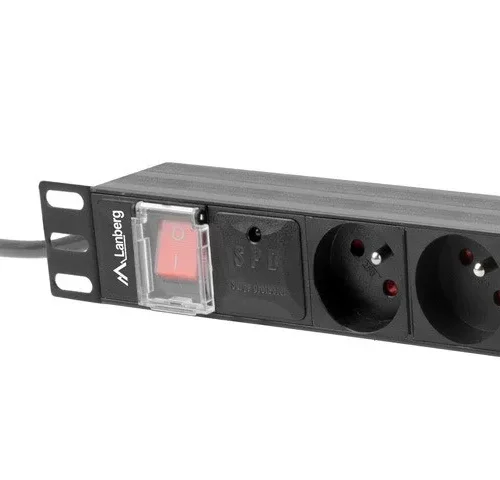 Lanberg Power strip PDU rack 19 inch 1U 16A 8X 230V PL 2 черен