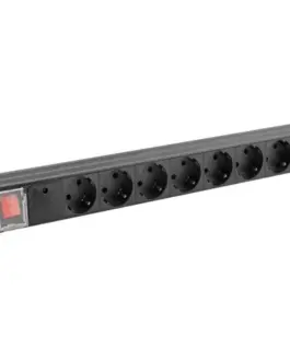 Lanberg Power strip Rack PDU 19 1U 16A 8X schuko 2M черен