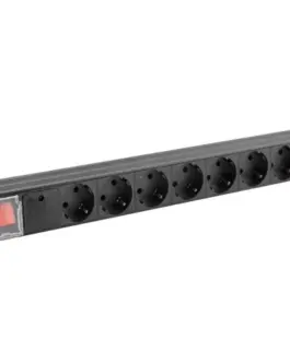 Lanberg Power strip Rack PDU 19 1U 16A 8X schuko 2M черен