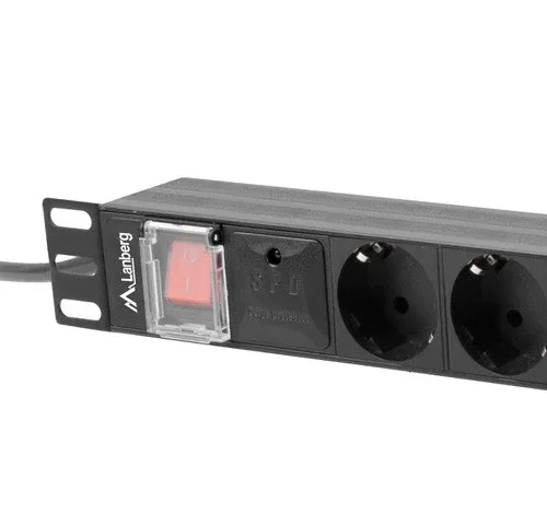 Lanberg Power strip Rack PDU 19 1U 16A 8X schuko 2M черен