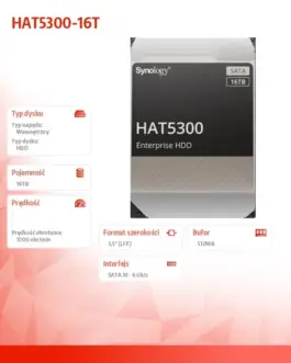 Alternative view of Synology HDD SATA 16TB HAT5300 16TB SATA 7,2k 3,5 512e