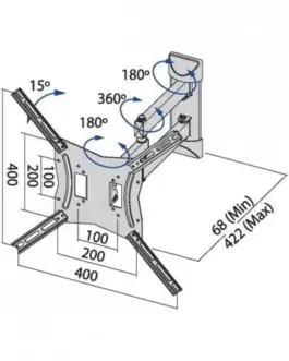 Alternative view of TB TB TV wall mount TB-254E up to 60 inches 30kg