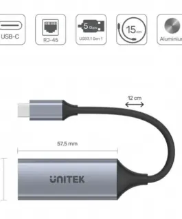 Alternative view of Unitek адаптер USB-C 3.1 GEN 1 RJ45, 1000 Mbps, U1312A
