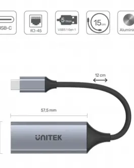 Alternative view of Unitek адаптер USB-C 3.1 GEN 1 RJ45, 1000 Mbps, U1312A