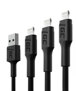 Green Cell 3x GC Ray USB кабел Lightning 30 120 200cm LED