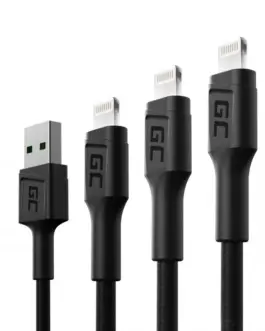 Green Cell 3x GC Ray USB кабел Lightning 30 120 200cm LED