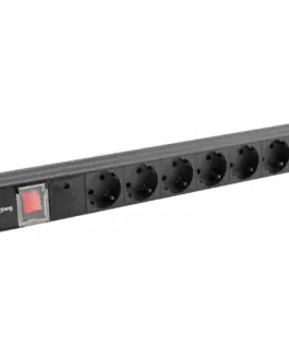 Lanberg Surge protector Rack PDU 19 1U 16A 7X SCHUKO 2m черен