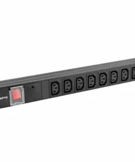 Lanberg Surge protector Rack PDU 19 inch 1U 10A 10X IEC C13 2m C14 черен