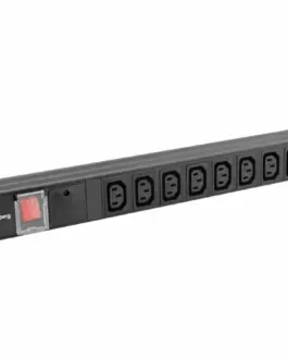Lanberg Surge protector Rack PDU 19 inch 1U 10A 10X IEC C13 2m C14 черен