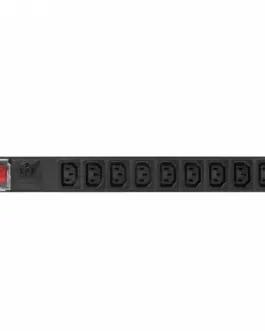 Alternative view of Lanberg Surge protector Rack PDU 19 inch 1U 10A 10X IEC C13 2m C14 черен