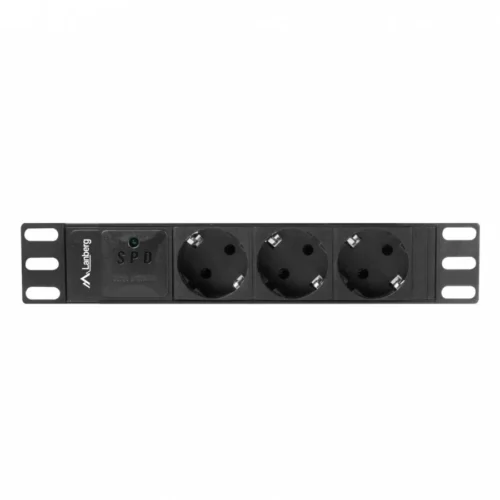Alternative view of Lanberg Surge protector Rack PDU 10 1U 3x Schuko 2m 10A черен C14
