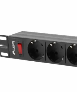 Lanberg Rack PDU 1U 9xSchuko PDU-09F-0300-BK 16A 9xSchuko 3m черен