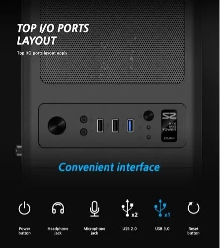 Zalman ZALMAN S2 ATX Mid Tower кутия за компютър 120mm fan