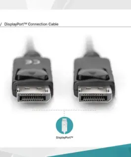 Digitus кабел за връзка DisplayPort with snaps 1080p 60Hz FHD Type DP / DP M / M черен