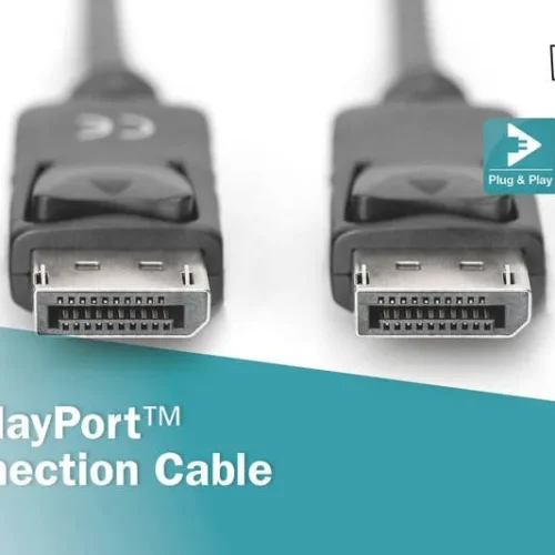 Digitus кабел за връзка DisplayPort with snaps 1080p 60Hz FHD Type DP / DP M / M черен