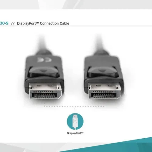 Digitus кабел за връзка DisplayPort with snaps 1080p 60Hz FHD Type DP / DP M / M черен