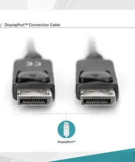Digitus кабел за връзка DisplayPort with snaps 1080p 60Hz FHD Type DP / DP M / M черен