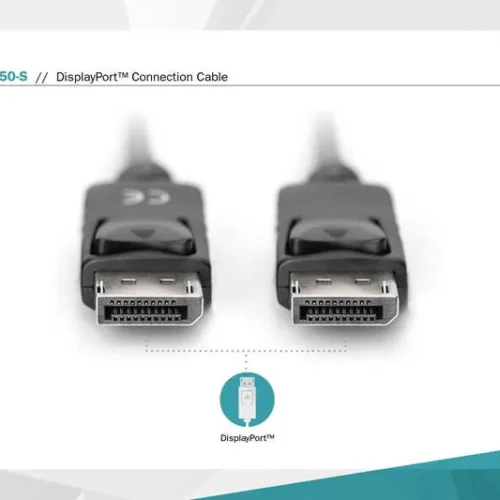 Digitus кабел за връзка DisplayPort with snaps 1080p 60Hz FHD Type DP / DP M / M черен