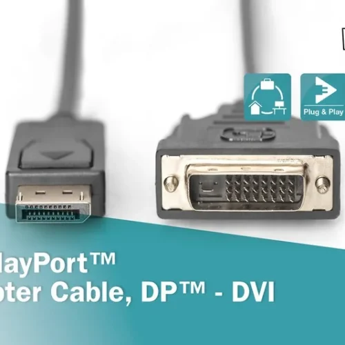 Digitus DisplayPort кабел with snap 1080p 60Hz FHD Type DP / DVI-D