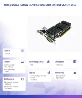AFOX видео карта Geforce GT210 1GB DDR2 64Bit DVI HDMI VGA Passive G2