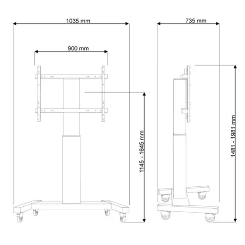 Alternative view of Neomounts Mobile stand PLASMA-M2250черен 42-100 130KG 200X200-800X600