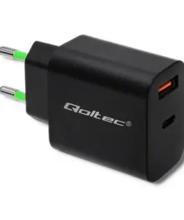Qoltec зарядно 18W 5-12V, 1.5-3A, USB C