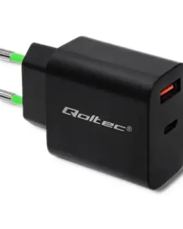 Qoltec зарядно 18W 5-12V, 1.5-3A, USB C