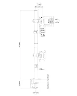 Alternative view of Neomounts Desk holder for 2 monitors FPMA-D550DVBLAC 10-32cale 6kg 75X75-100X100 PIVOT 360 5YEAR