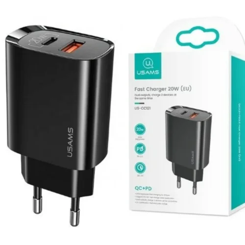 Alternative view of USAMS Usams phone зарядно 1xU SB-C+1xUSB T35 20W PD3.