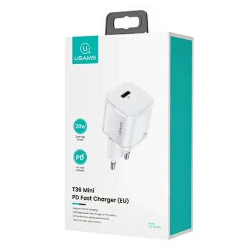 Alternative view of USAMS Usams phone зарядно T36 1xUSB-C+Lightning PD3.0