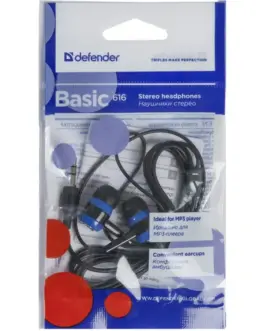 Alternative view of Defender EARPHONES BASIC 616 черен-BLUE