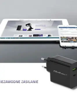 Alternative view of Qoltec зарядно | 45W | 5-20V | 2.25-3A | USB typ C PD | USB | черен