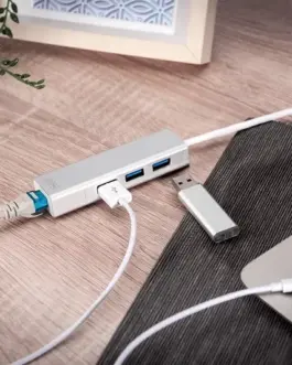 Alternative view of Digitus Hub USB 3.0, 3-ports Gigabit LAN adaptor