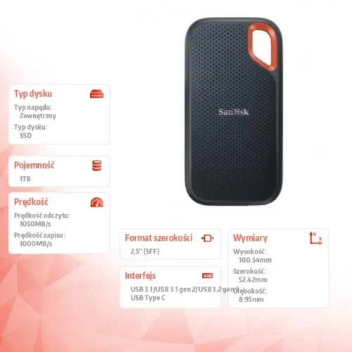 SanDisk Extreme Portable SSD 1TB USB 3.2 Gen 2