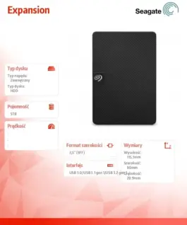 Alternative view of Seagate външен хард диск Expansion 5TB 2,5 STKM5000400 черен