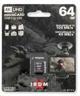 GOODRAM microSD IRDM card 64GB UHS-I U3 адаптер