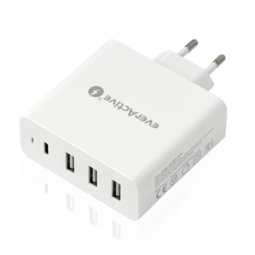 Alternative view of everActive зарядно 3xUSB, USB-C PD 60,5W