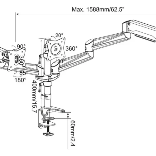 Digitus Clamb Mount 3xLCD max. 27 max. 6kg