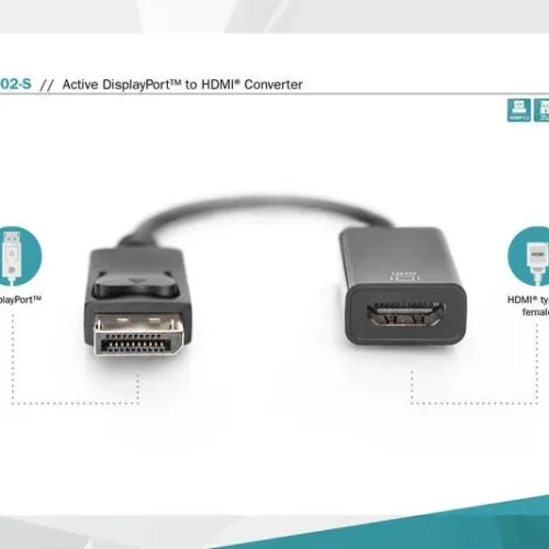 Digitus адаптер кабел Displayport 1080p 60Hz