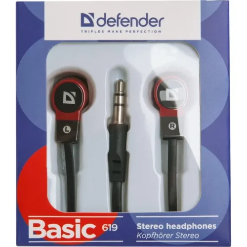 Defender Wiчервен earphones BASIC 619 черен-червен