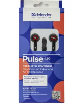 Alternative view of Defender Wiчервен earphones PULSE 420 черен-червен