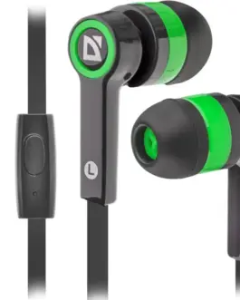 Defender Wiчервен earphones PULSE 420 черен-зелен