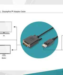 Digitus Displayport1.1a кабел 1m DP/DVI-D