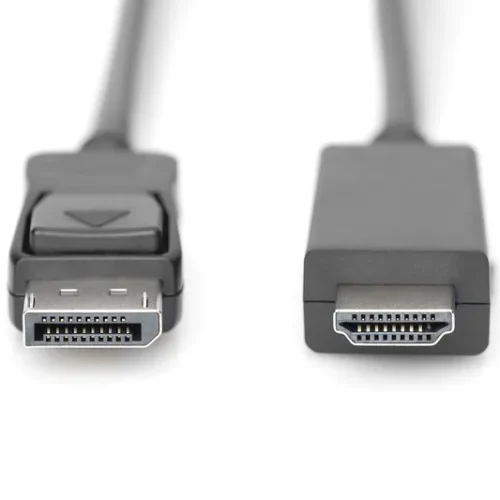 Alternative view of Digitus адаптер кабел Displayport 1.2 with interlock 4K 60Hz UHD Typ DP/HDMI A M/M черен 3m