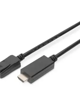 Digitus адаптер кабел Displayport 1.2 with interlock 4K 60Hz UHD Typ DP/HDMI A M/M черен