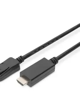 Digitus адаптер кабел Displayport 1.2 with interlock 4K 60Hz UHD Typ DP/HDMI A M/M черен
