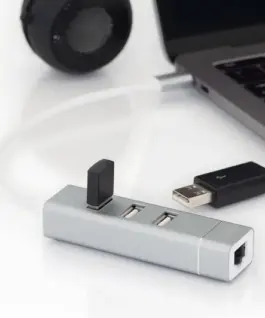 Alternative view of Digitus Hub 3-port USB3.0 Type C захранващ блок aluminum